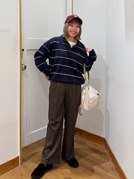 「GLOBAL WORK（グローバルワーク）のアイテム（帽子）」を使った、ミカミさん（レディース・153cm）の秋コーディネート