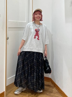 「アイテム（ボストンバッグ）」を使った、ミカミさん（レディース・153cm・30代）の夏コーディネート