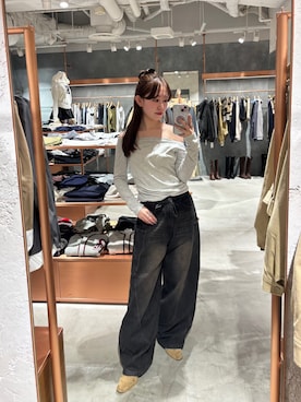 「RAY CASSIN（レイカズン）のアイテム（トップス）」を使った、urinchiisさん（レディース・156cm）の春コーディネート