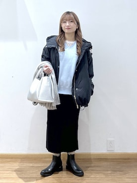 「アイテム（トートバッグ）」を使った、Hikaruさん（レディース・154cm・20代）の冬コーディネート