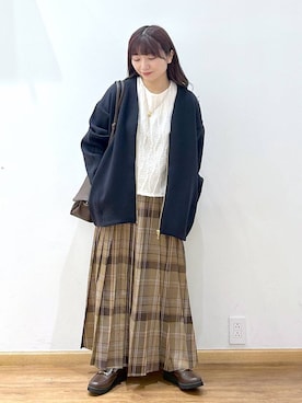 「GLOBAL WORK（グローバルワーク）のアイテム（トップス）」を使った、Hikaruさん（レディース・154cm）の秋コーディネート