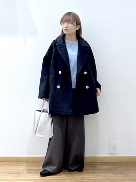 「アイテム（チェスターコート）」を使った、Hikaruさん（レディース・154cm）の秋コーディネート