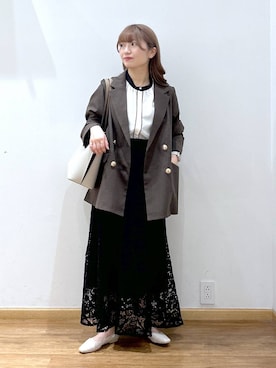 「GLOBAL WORK（グローバルワーク）のアイテム（テーラードジャケット）」を使った、Hikaruさん（レディース・154cm）の秋コーディネート