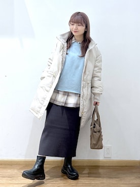 「アイテム（ダウンジャケット/コート）」を使った、Hikaruさん（レディース・154cm・20代）の秋コーディネート
