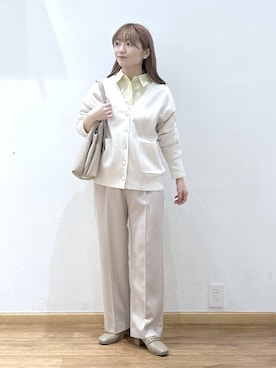 「GLOBAL WORK（グローバルワーク）のらくっションヒールローファー/136033（ローファー、ベージュ系）」を使った、Hikaruさんの春コーディネート