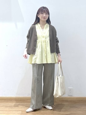「GLOBAL WORK（グローバルワーク）のらくっション撥水フィットパンプス/135895（パンプス、ベージュ系）」を使った、Hikaruさんの春コーディネート