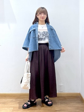 「アイテム（アクセサリー、グレー系）」を使った、Hikaruさん（レディース・154cm）の夏コーディネート