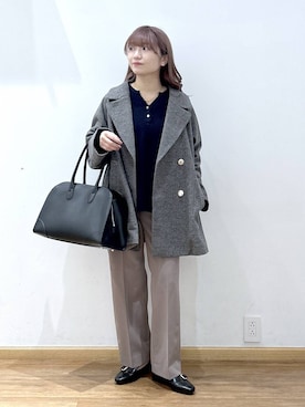 「アイテム（チェスターコート）」を使った、Hikaruさん（レディース・154cm・20代）の秋コーディネート