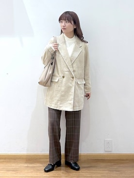 「GLOBAL WORK（グローバルワーク）のアイテム（テーラードジャケット）」を使った、Hikaruさん（レディース・154cm）の秋コーディネート