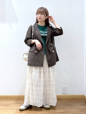 「GLOBAL WORK（グローバルワーク）のアイテム（テーラードジャケット）」を使った、Hikaruさん（レディース・154cm）の秋コーディネート