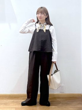 「アイテム（オールインワン・サロペット）」を使った、Hikaruさん（レディース・154cm・20代）の秋コーディネート