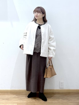 「アイテム（ノーカラーコート）」を使った、Hikaruさん（レディース・154cm・20代）の秋コーディネート