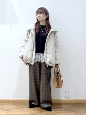 「アイテム（ダウンジャケット/コート）」を使った、Hikaruさん（レディース・154cm・20代）の秋コーディネート