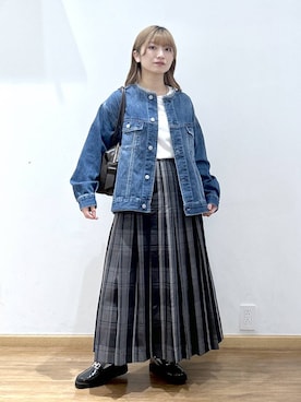 「アイテム（デニムジャケット）」を使った、Hikaruさん（レディース・154cm・20代）の秋コーディネート