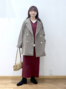 「アイテム（チェスターコート）」を使った、Hikaruさん（レディース・154cm・20代）の秋コーディネート