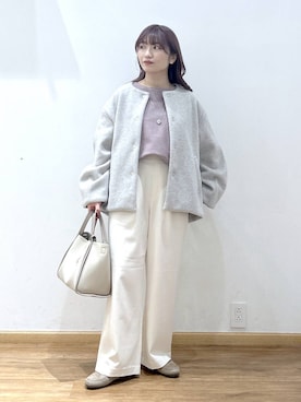 「アイテム（ノーカラーコート）」を使った、Hikaruさん（レディース・154cm・20代）の秋コーディネート