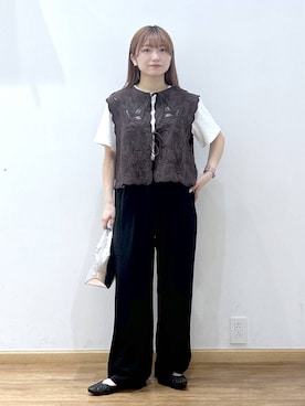 「GLOBAL WORK（グローバルワーク）のスペ軽お財布ショルダー/132336（ショルダーバッグ、シルバー系）」を使った、Hikaruさんの春コーディネート