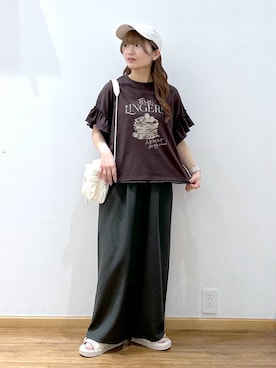 「アイテム（レッグウェア、ピンク系）」を使った、Hikaruさん（レディース・154cm）の夏コーディネート