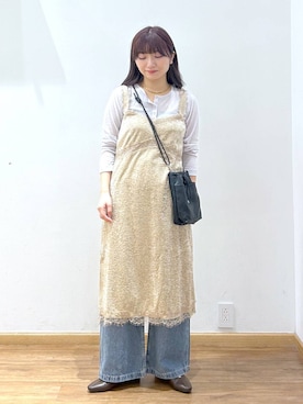 「GLOBAL WORK（グローバルワーク）のサラサラヘンリーネック長袖プルオーバー/1017895（Tシャツ/カットソー、グレー系）」を使った、Hikaruさんの夏コーディネート