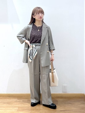 「GLOBAL WORK（グローバルワーク）のアイテム（テーラードジャケット）」を使った、Hikaruさん（レディース・154cm）の秋コーディネート
