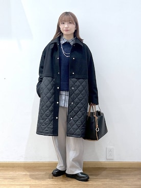 「GLOBAL WORK（グローバルワーク）のアイテム（トートバッグ）」を使った、Hikaruさん（レディース・154cm）の冬コーディネート