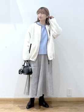 「GLOBAL WORK（グローバルワーク）のアイテム（ネックレス）」を使った、Hikaruさん（レディース・154cm）の冬コーディネート