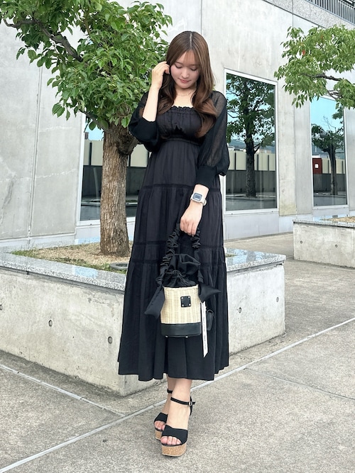 dazzlin リボンハンドルカゴバッグ ダズリン dazzlin リボンハンドルカゴバッグ （ブラック