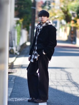 「アイテム（テーラードジャケット）」を使った、来夢⠀さん（メンズ・180cm）の秋コーディネート