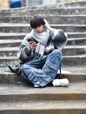 「ADRER（アドラー）のアイテム」を使った、来夢⠀さん（メンズ・180cm）の冬コーディネート