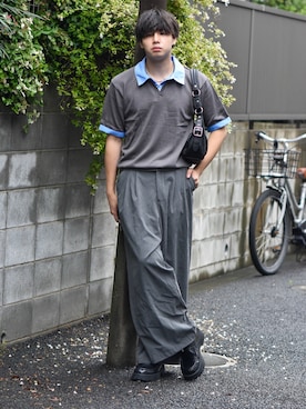 「CALLNE（カルネ）のアイテム」を使った、来夢⠀さん（メンズ・180cm）の夏コーディネート