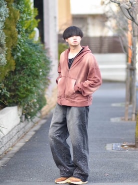 「VELNUS（ベルナス）のアイテム」を使った、来夢⠀さん（メンズ・180cm）の冬コーディネート