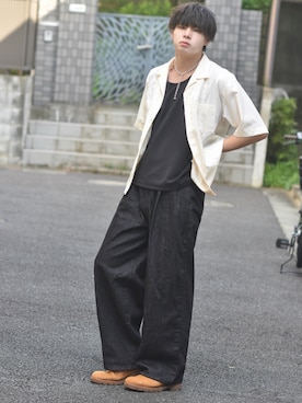 「Parts Lab.（パーツラボ）のアイテム」を使った、来夢⠀さん（メンズ・180cm）の夏コーディネート