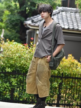「GRANCY（グランシー）のアイテム（パンツ）」を使った、来夢⠀さん（メンズ・180cm）の夏コーディネート