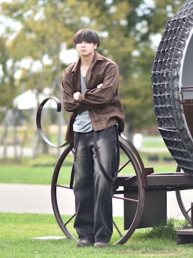 「アイテム（タンクトップ）」を使った、来夢⠀さん（メンズ・178cm・20代）の秋コーディネート