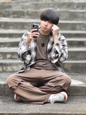 「GRANCY（グランシー）のアイテム」を使った、来夢⠀さん（メンズ・180cm）の春コーディネート