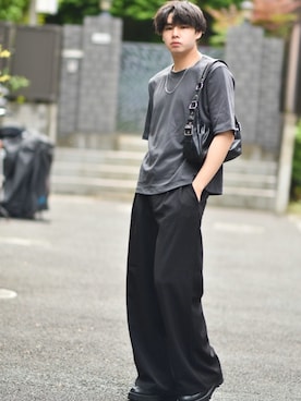 「アイテム（ハンドバッグ）」を使った、来夢⠀さん（メンズ・180cm）の春コーディネート