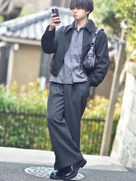 「remer（リメール）のアイテム」を使った、来夢⠀さん（メンズ・180cm）の春コーディネート