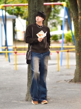 「アイテム（スニーカー）」を使った、来夢⠀さん（メンズ・178cm・20代）の秋コーディネート