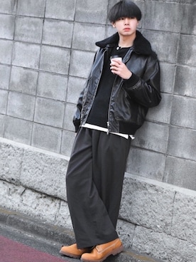 「EPNK（イーピーエヌケー）のアイテム」を使った、来夢⠀さん（メンズ・180cm）の冬コーディネート