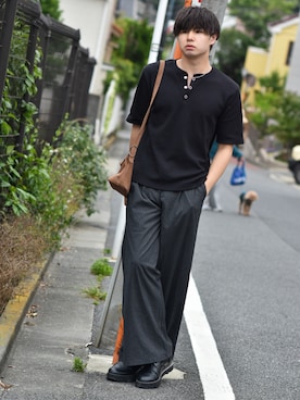 「CLEL（クレイル）のアイテム」を使った、来夢⠀さん（メンズ・180cm）の春コーディネート
