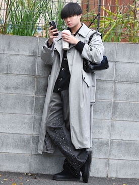 CLEL】Double Tech Fade Trench Coat/ダブルテックフェード トレンチ