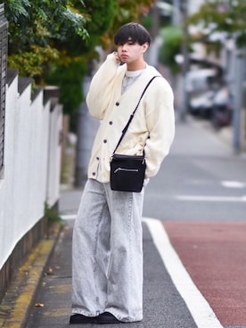 「アイテム（カーディガン/ボレロ）」を使った、来夢⠀さん（メンズ・178cm・20代）の秋コーディネート