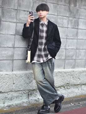 来夢⠀さん（メンズ・180cm）の冬コーディネート