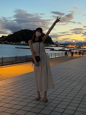「JUNOAH（ジュノア）のアイテム（オールインワン・サロペット）」を使った、みやこさん（レディース・162cm）の夏コーディネート