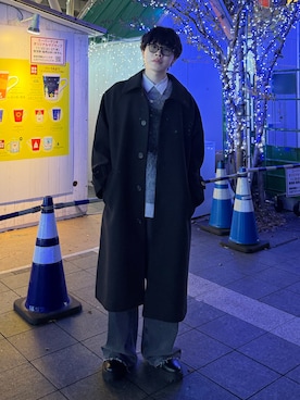「アイテム（ステンカラーコート）」を使った、souta_28さん（メンズ・170cm・20代）の冬コーディネート