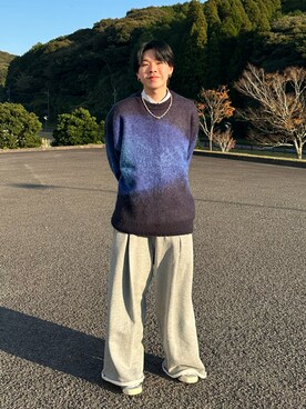 「SINSS（シンス）のLoose fit stripe shirt / ルーズフィットストライプシャツ（シャツ/ブラウス）」を使った、souta_28さん（メンズ・170cm）の冬コーディネート