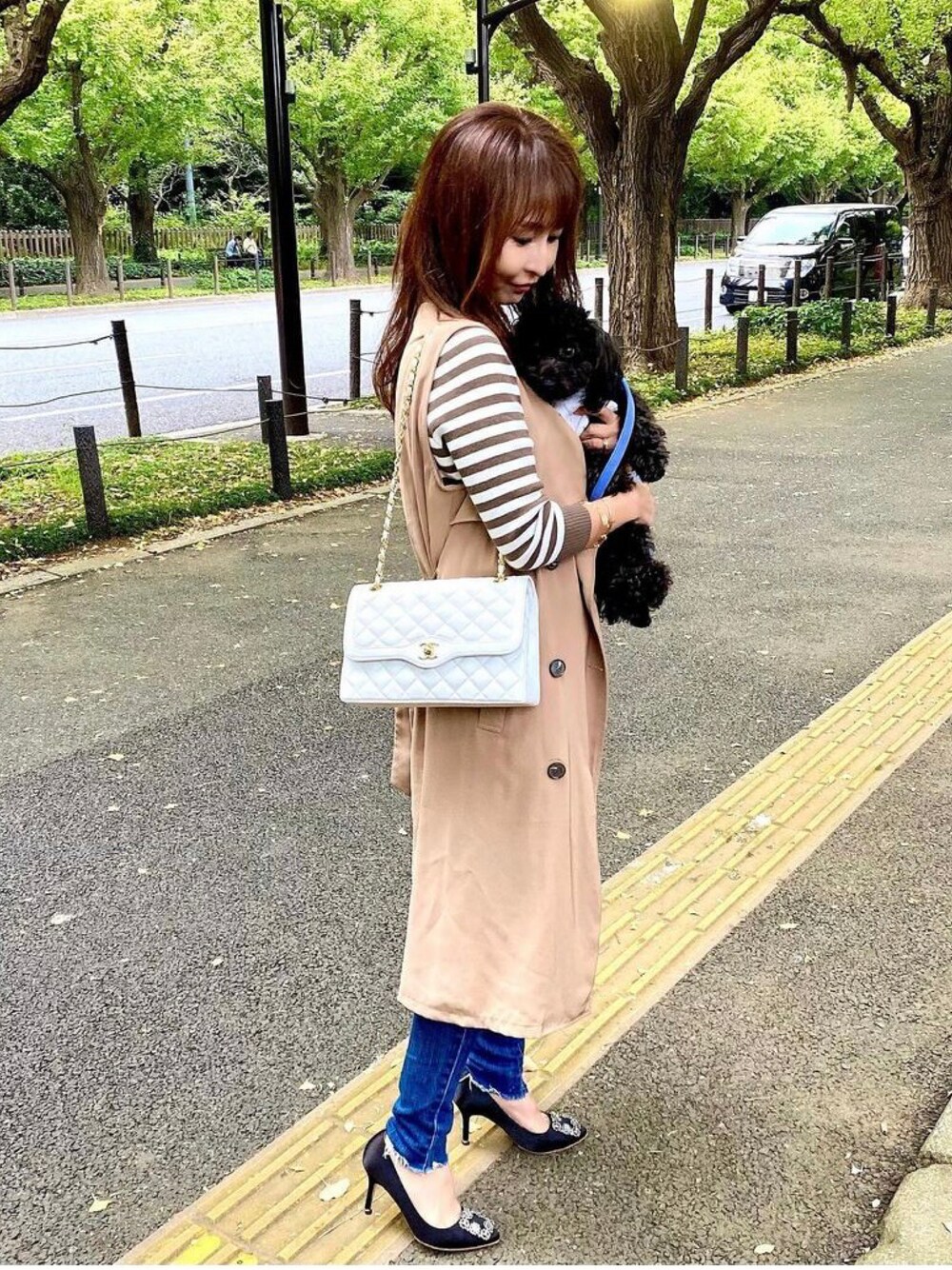 「休日スタイル、オトナカジュアル、今日のコーデ、秋色、パンツコーデ、きれいめコーディネート、カジュアルコーデ、ootd、ママファッション、シンプル、シンプルコーデ、ニットコーデ、大人カジュアル、おしゃれさんと繋がりたい、デニム」｜「lialapgのアイテム（ニット/セーター、ブラウン系）」を使った、laviere0202さん（レディース・158cm）の秋コーディネートの1枚目の写真