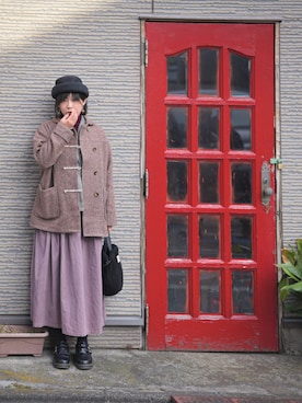 「アイテム（ピーコート、ピンク系）」を使った、Samanthaさん（レディース・162cm）の冬コーディネート