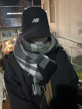 「防寒」｜「アイテム（キャップ）」を使った、Atelier.Aariさん（レディース・166cm）の冬コーディネート
