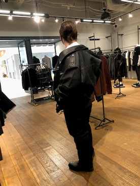 「ALLSAINTS（オールセインツ）のアイテム（ライダースジャケット）」を使った、shunさん（メンズ・170cm）の冬コーディネート